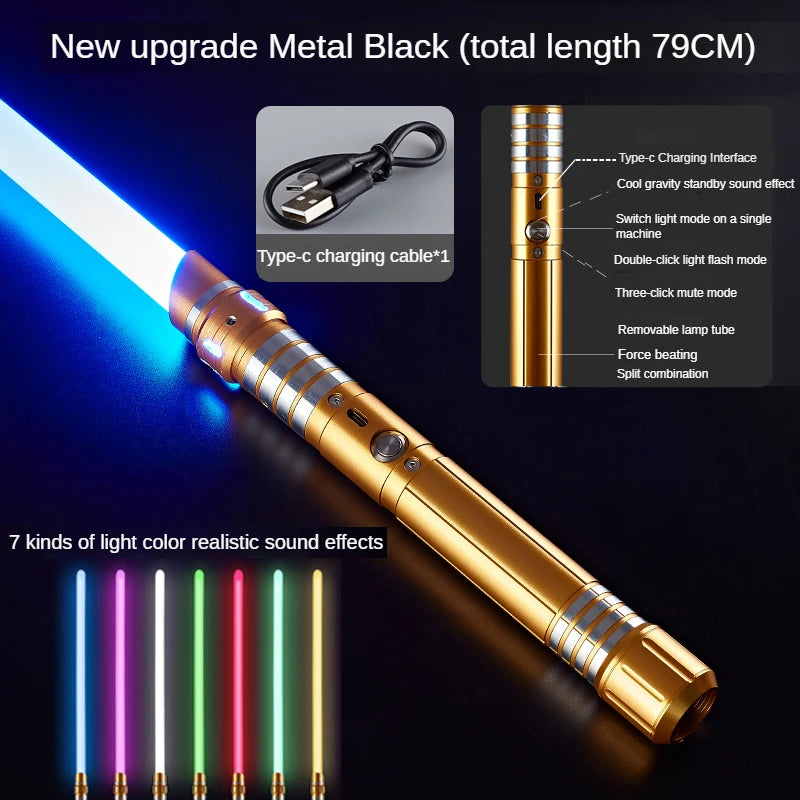 Sabre Laser univers type STARWARS avec manche métallique , son , changement de couleur , plusieurs choix dispo ! à l'unité ou par 2